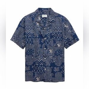 American Eagle Printed Button Up Poolside Shirt